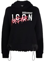 (Women) DSQUARED2 SS22 Graffiti Print Hoodie Black (). S80GU0058S25516-900 (Women) DSQUARED2 SS22 Graffiti Print Hoodie Black (). S80GU0058S25516-900