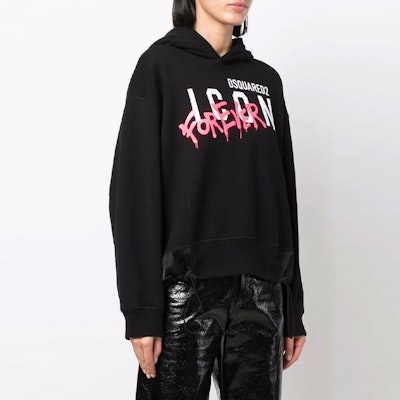 (W) DSQUARED2 SS22 涂鸦印花连帽衫 黑色 S80GU0058S25516-900 Purchase (W) DSQUARED2 SS22 涂鸦印花连帽衫 黑色 S80GU0058S25516-900