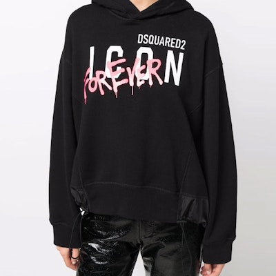 (W) DSQUARED2 SS22 涂鸦印花连帽衫 黑色 S80GU0058S25516-900 Details for (W) DSQUARED2 SS22 涂鸦印花连帽衫 黑色 S80GU0058S25516-900