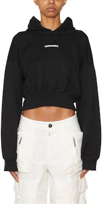 (W) DSQUARED2 SS23 ブラック クロップドプルオーバー フロントレタープリント付き FS75GU0447S25516-900 Order (W) DSQUARED2 SS23 ブラック クロップドプルオーバー フロントレタープリント付き FS75GU0447S25516-900