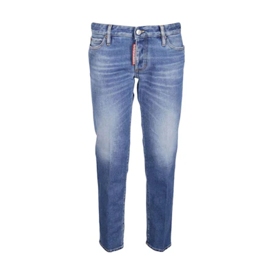 (Women) DSQUARED2 SS23 Low-Rise Cropped Jeans Blue. S75LB0277-S30662-470