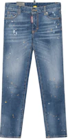 (Women) DSQUARED2 SS23 Low-Rise Cropped Skinny Jeans Women Indigo Blue. S75LB0751S30595-470 (Women) DSQUARED2 SS23 Low-Rise Cropped Skinny Jeans Women Indigo Blue. S75LB0751S30595-470