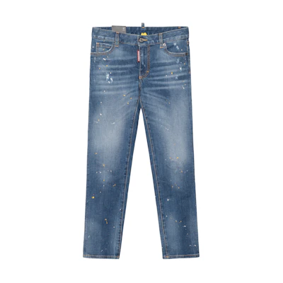 (Women) DSQUARED2 SS23 Low-Rise Cropped Skinny Jeans Women Indigo Blue. S75LB0751S30595-470