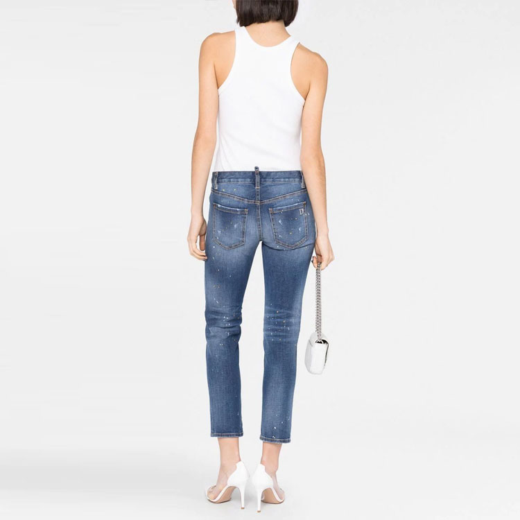(Women) DSQUARED2 SS23 Low-Rise Cropped Skinny Jeans Women Indigo Blue. S75LB0751S30595-470 圖 4