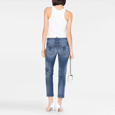 (Women) DSQUARED2 SS23 Low-Rise Cropped Skinny Jeans Women Indigo Blue. S75LB0751S30595-470 Shop (Women) DSQUARED2 SS23 Low-Rise Cropped Skinny Jeans Women Indigo Blue. S75LB0751S30595-470
