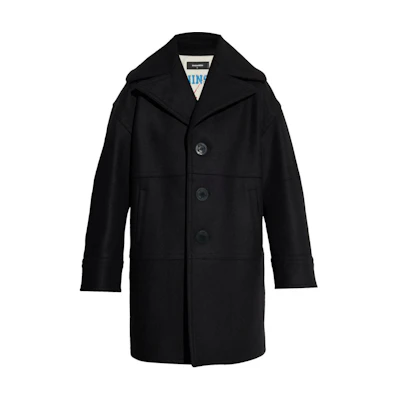 (Women) DSQUARED2 SS24 Black Long Sleeve Single-Breasted Coat. S72AA0528S53003