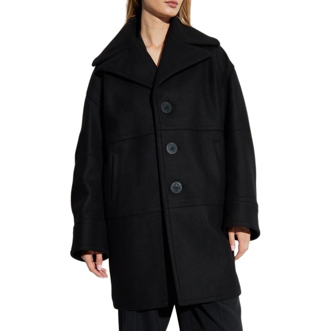 (Women) DSQUARED2 SS24  Black Long Sleeve Single-Breasted Coat. S72AA0528S53003 圖 4