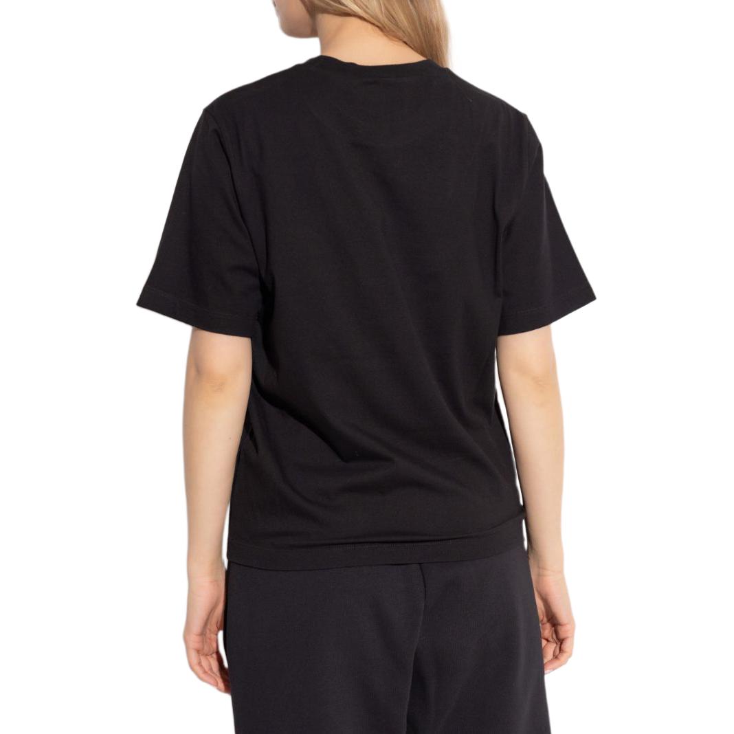 Purchase (W) DSQUARED2 SS24 Baju-T Leher Bulat Logo Daun Maple Hitam. S75GD0415D20020-900