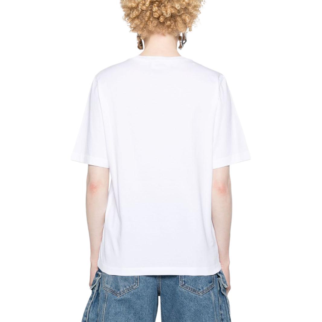 Shop (W) DSQUARED2 SS24 心形印花宽松版白色T恤. S75GD0448S24668