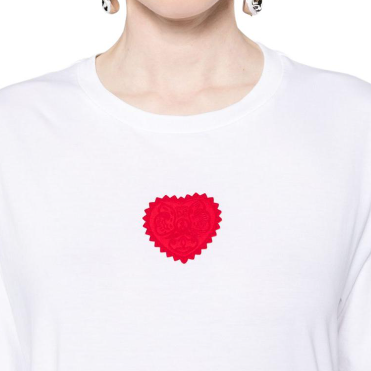 Details for (W) DSQUARED2 SS24 心形印花宽松版白色T恤. S75GD0448S24668