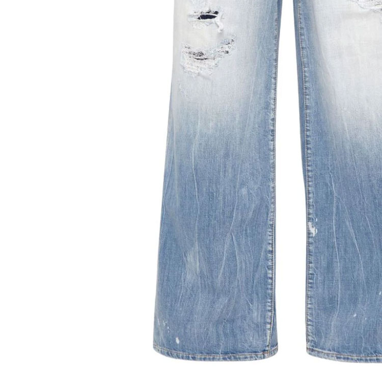 (Women) DSQUARED2 SS24 Distressed Wide-Leg Faded Ripped Zip Jeans Women Navy Blue S75LB0951S30309-470 圖 6