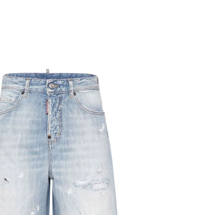 (Women) DSQUARED2 SS24 Distressed Wide-Leg Faded Ripped Zip Jeans Women Navy Blue S75LB0951S30309-470 圖 8