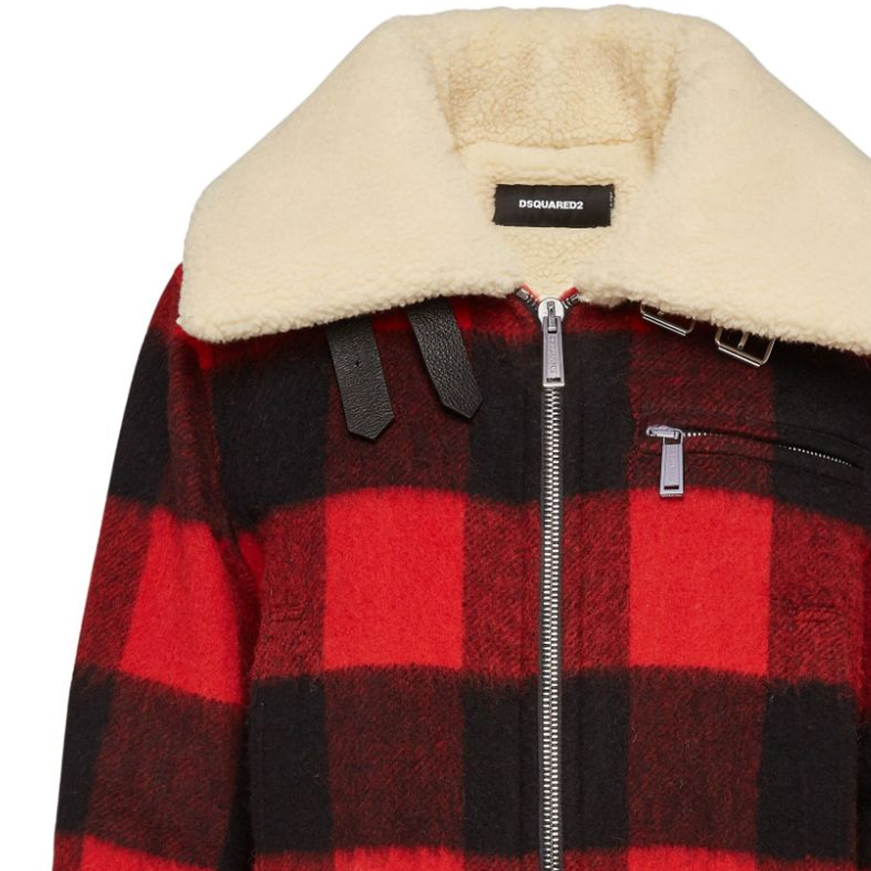 (Women) Dsquared2 SS24 Letter Logo Plaid Patchwork Long Sleeve Jacket Women Red S75AM1065S78290-001 圖 4