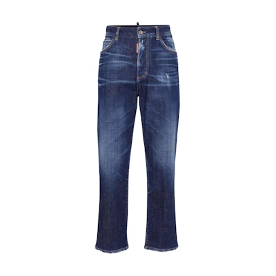 (Women) DSQUARED2 Tie-Dye High-Waist Straight-Fit Jeans Women Navy Blue S72LB0788S30872-470