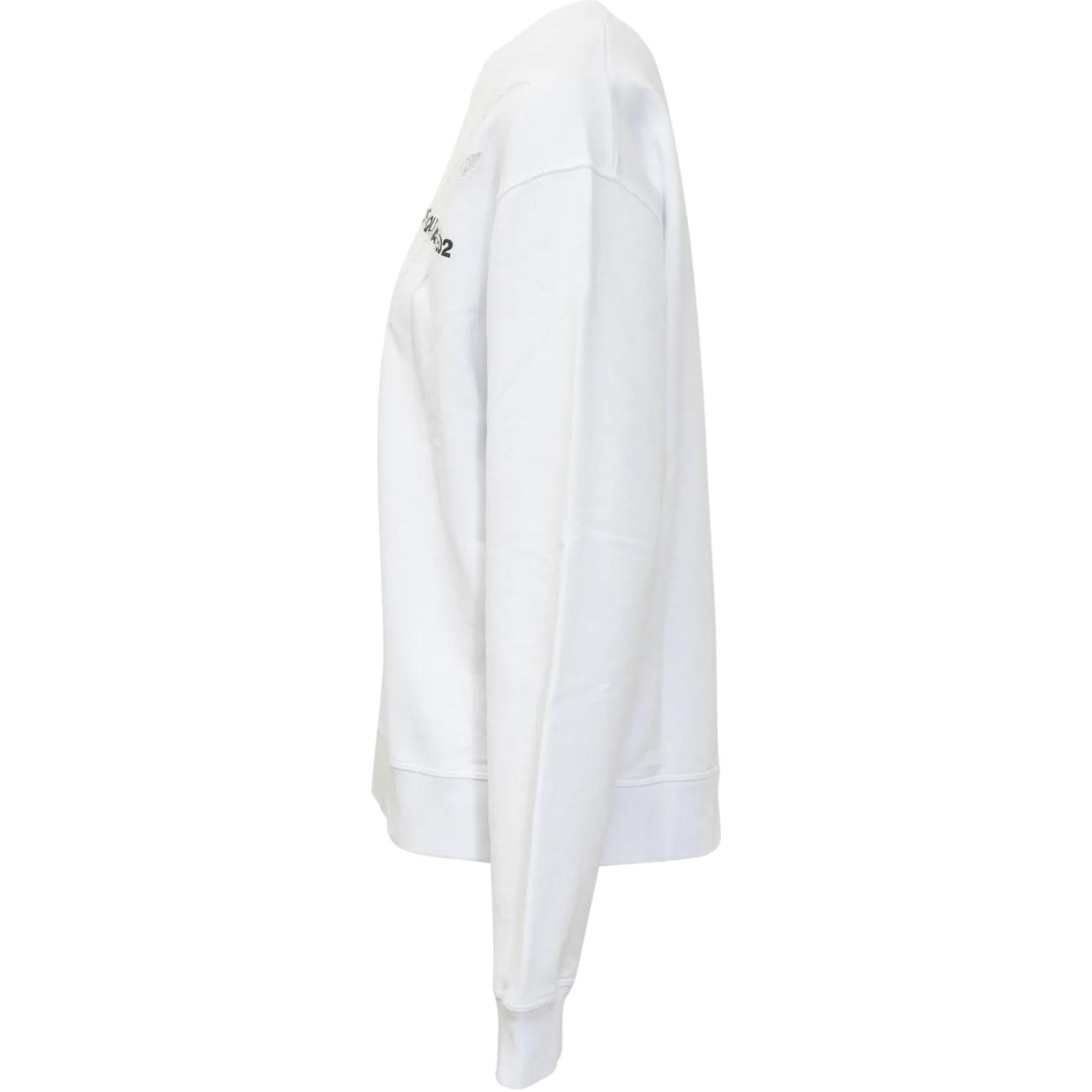 Shop (W) Dsquared2 白色圓領長袖純色設計休閒衛衣 S75GU0538S25551-100