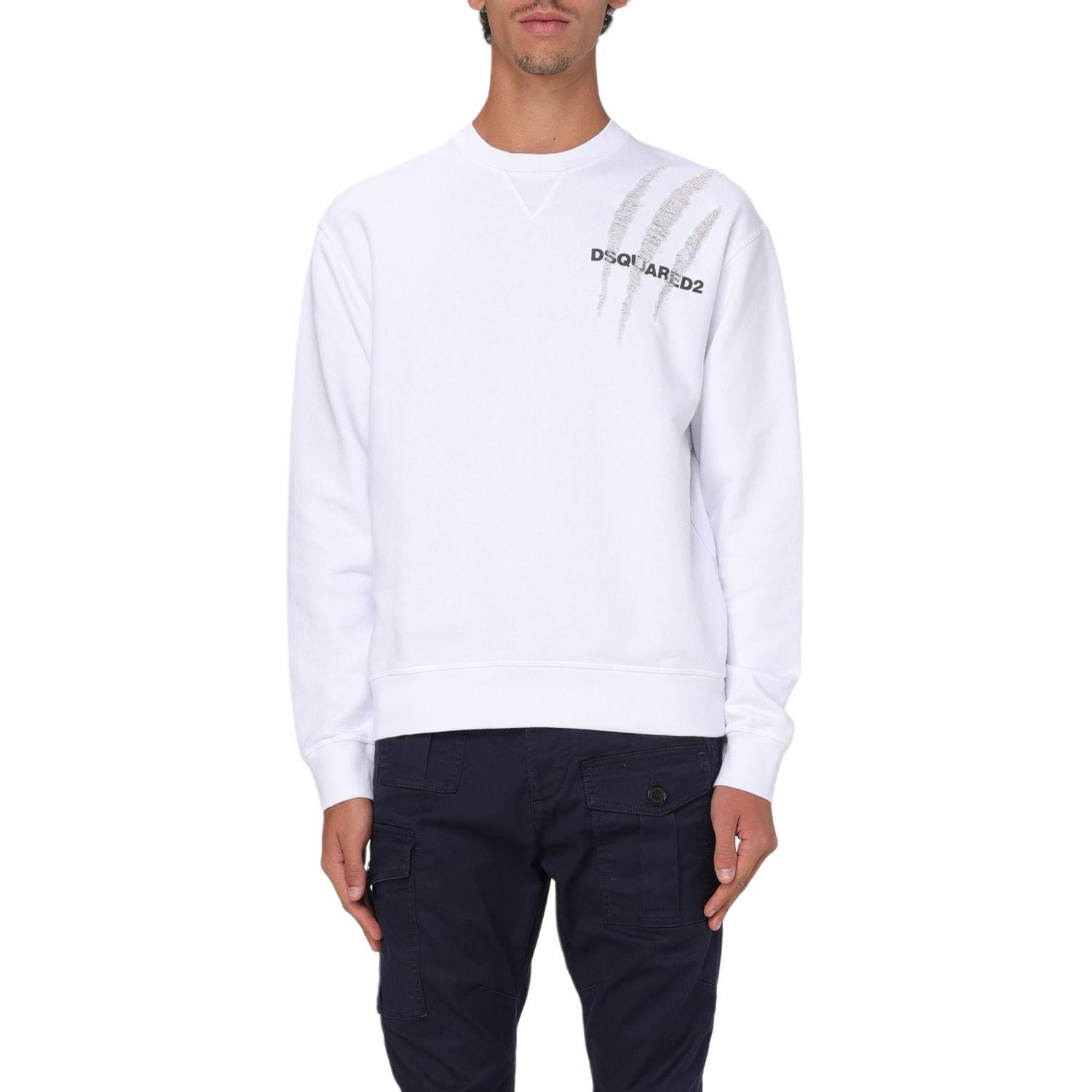 Purchase (W) Dsquared2 白色圓領長袖純色設計休閒衛衣 S75GU0538S25551-100