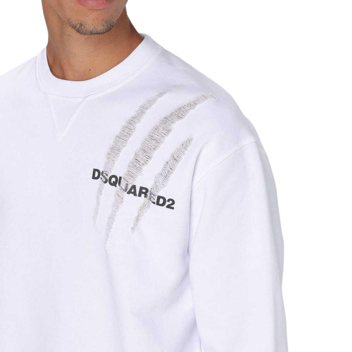 Sizing (W) Dsquared2 白色圓領長袖純色設計休閒衛衣 S75GU0538S25551-100