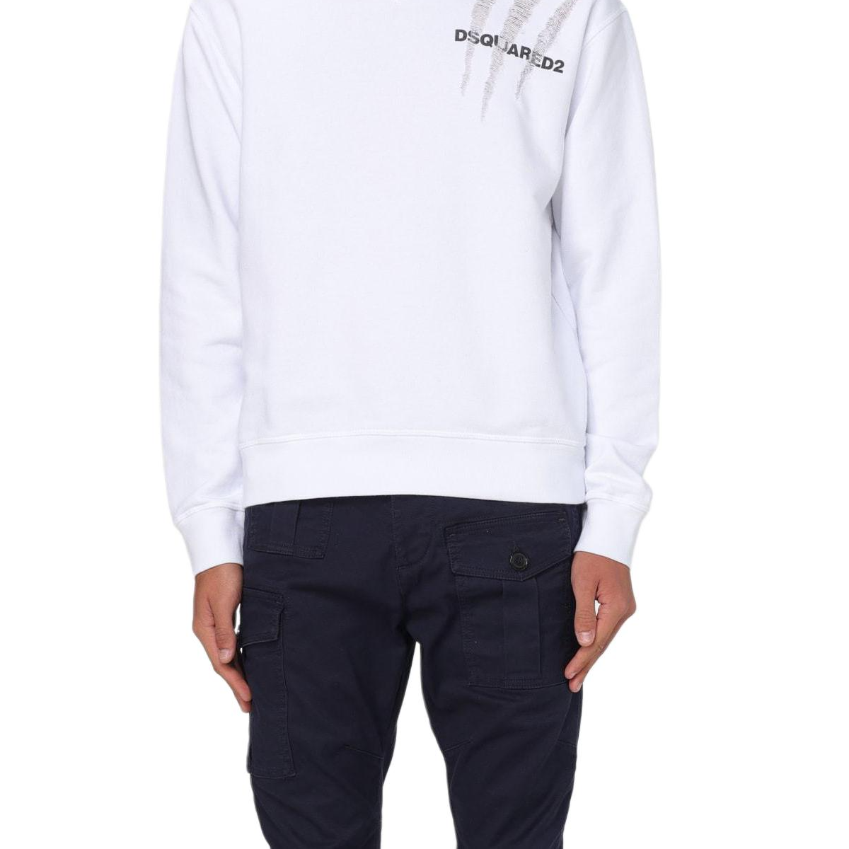 Cheap (W) Dsquared2 白色圓領長袖純色設計休閒衛衣 S75GU0538S25551-100