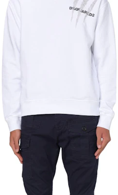 (W) Dsquared2 白色圓領長袖純色設計休閒衛衣 S75GU0538S25551-100 Cheap (W) Dsquared2 白色圓領長袖純色設計休閒衛衣 S75GU0538S25551-100