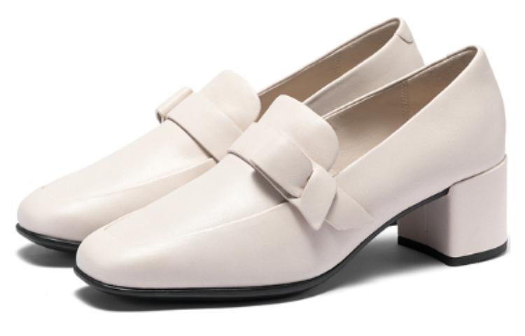 Shop (W) ECCO Tumit Blok 5cm Hujung Petak Beige 29090301378