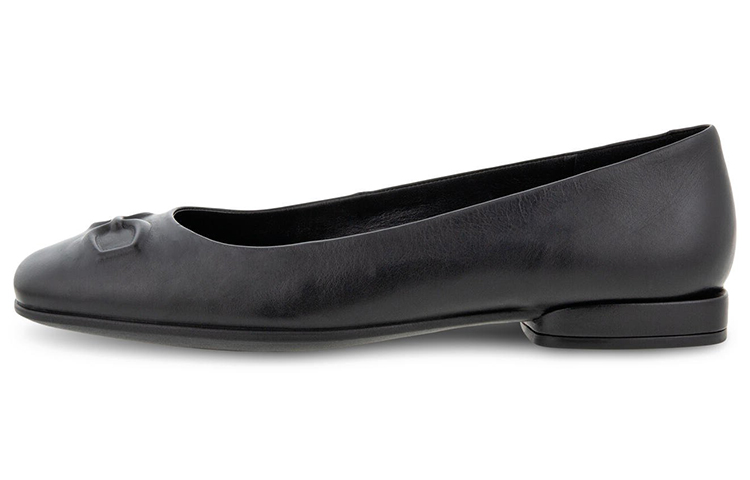 (W) ECCO Anine Squared 'Black Fashion Flat'