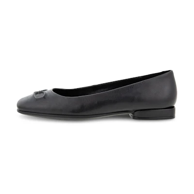 (W) ECCO Anine Squared 'Black Fashion Flat'