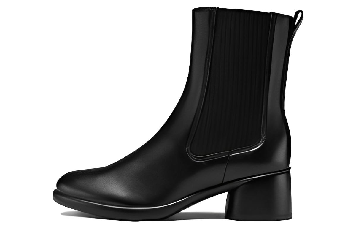 (W) ECCO Chelsea Boot 'Black Layered Leather Heel'