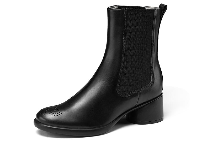 (W) ECCO Chelsea Boot 'Black Layered Leather Heel' 圖 2