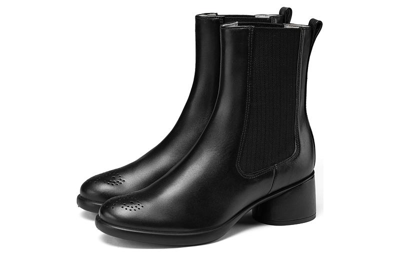 (W) ECCO Chelsea Boot 'Black Layered Leather Heel' 圖 3