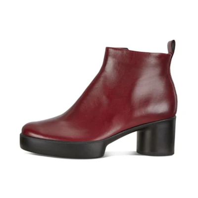 (W) ECCO Chunky Heel Ankle Boot 'Fashion CMFT Red'
