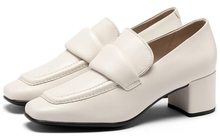 Order (W) ECCO Sepatu Hak Blok Persegi 'Beige' Fashion 29073301378