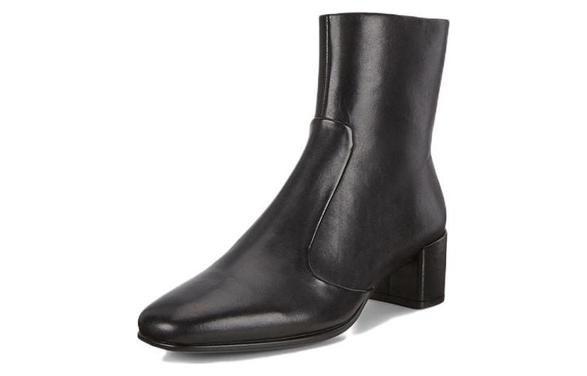 (W) ECCO Fashion Thick Heel Ankle Boot 'Black Leather' 圖 2