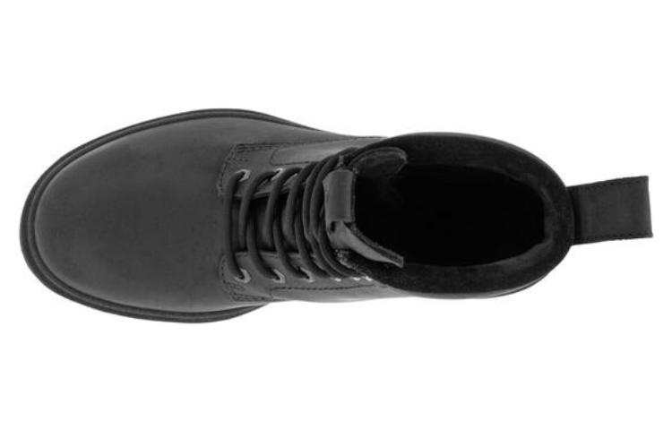 Shop ecco愛步 穀物紋皮革 防水 短筒 馬丁靴 女款 黑色
