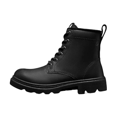 (W) ECCO Innovation Series Black 'British Style 6-Hole Chunky Sole Martens Boot'