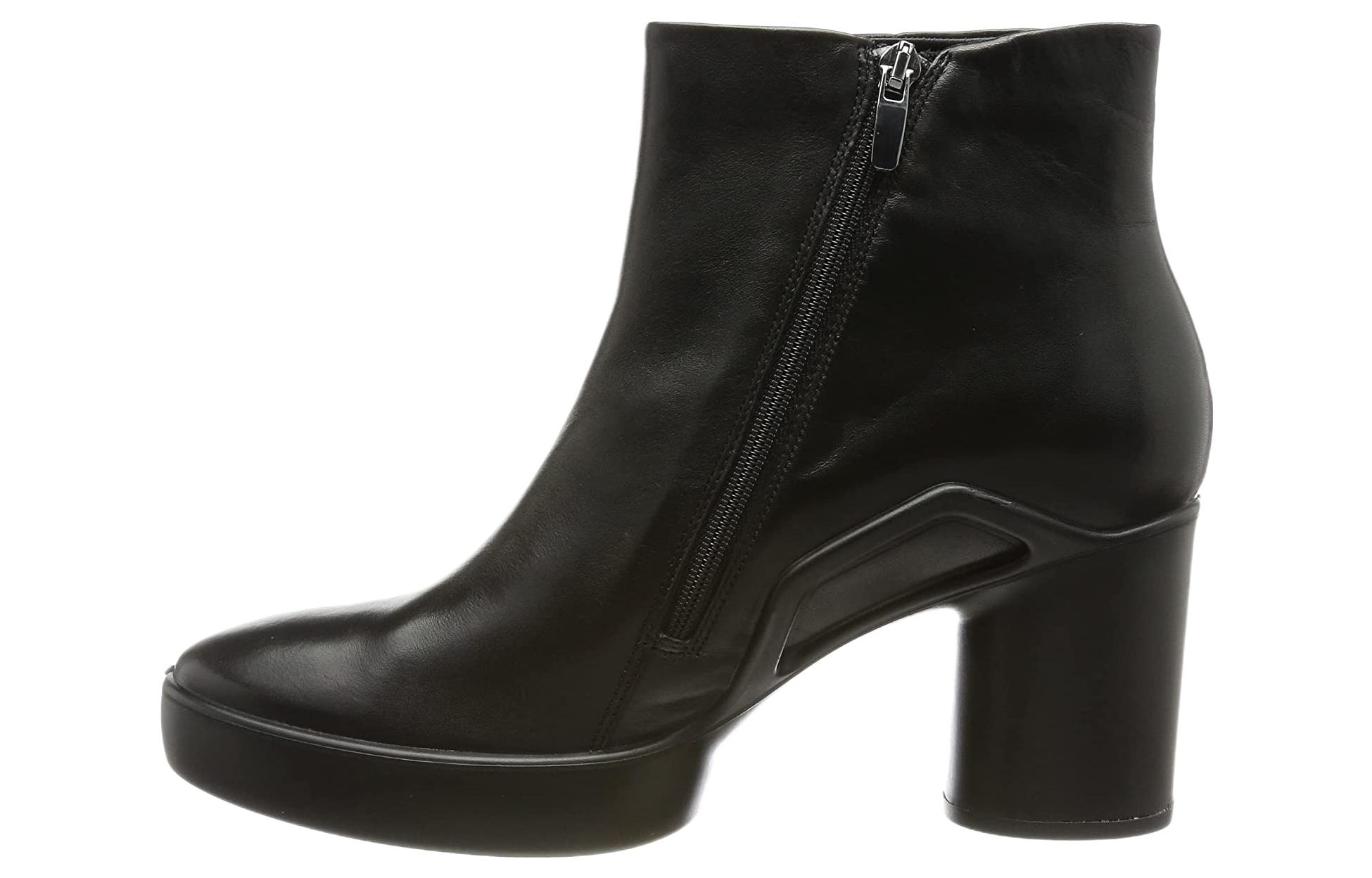 (Women) ECCO Leather Ankle Boot 'Pure Black Fashion Comfort' 20771301001