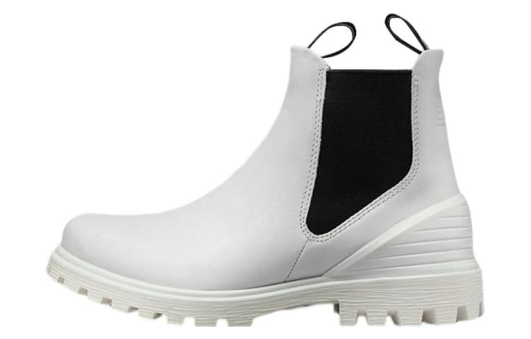 (W) ECCO Leather Boot 'White' 'British Chelsea'