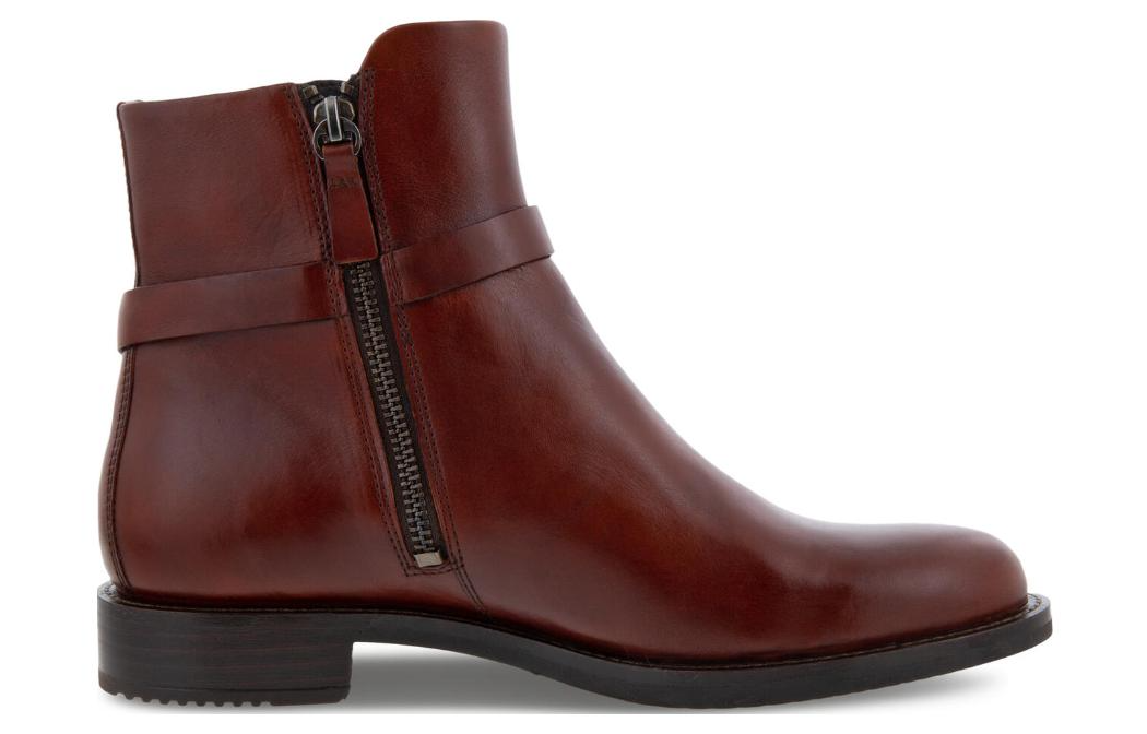 Order (Women) ECCO Leather Buckle Fashion Chunky Heel Ankle Boot 'Deep Brown' 24933301053