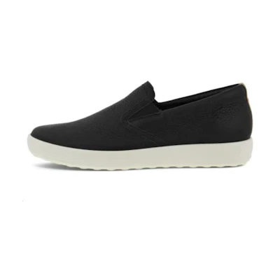 (W) ECCO Leather Casual Flat 'Black' 'CMFT Versatile'