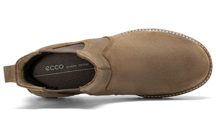 Shop ecco愛步 皮革 舒適休閒 短筒 切爾西靴 女款 可可棕