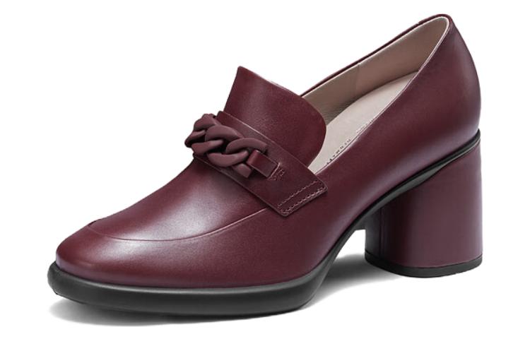 (W) ECCO Leather Chunky Heel 'Deep Burgundy' 圖 2