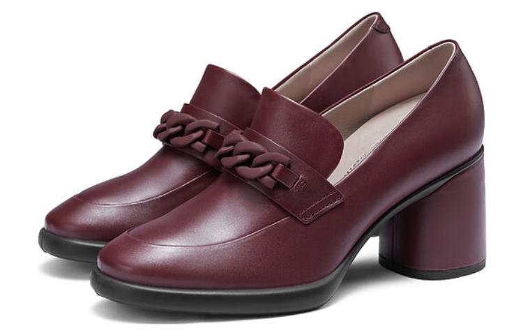 (W) ECCO Leather Chunky Heel 'Deep Burgundy' 圖 3