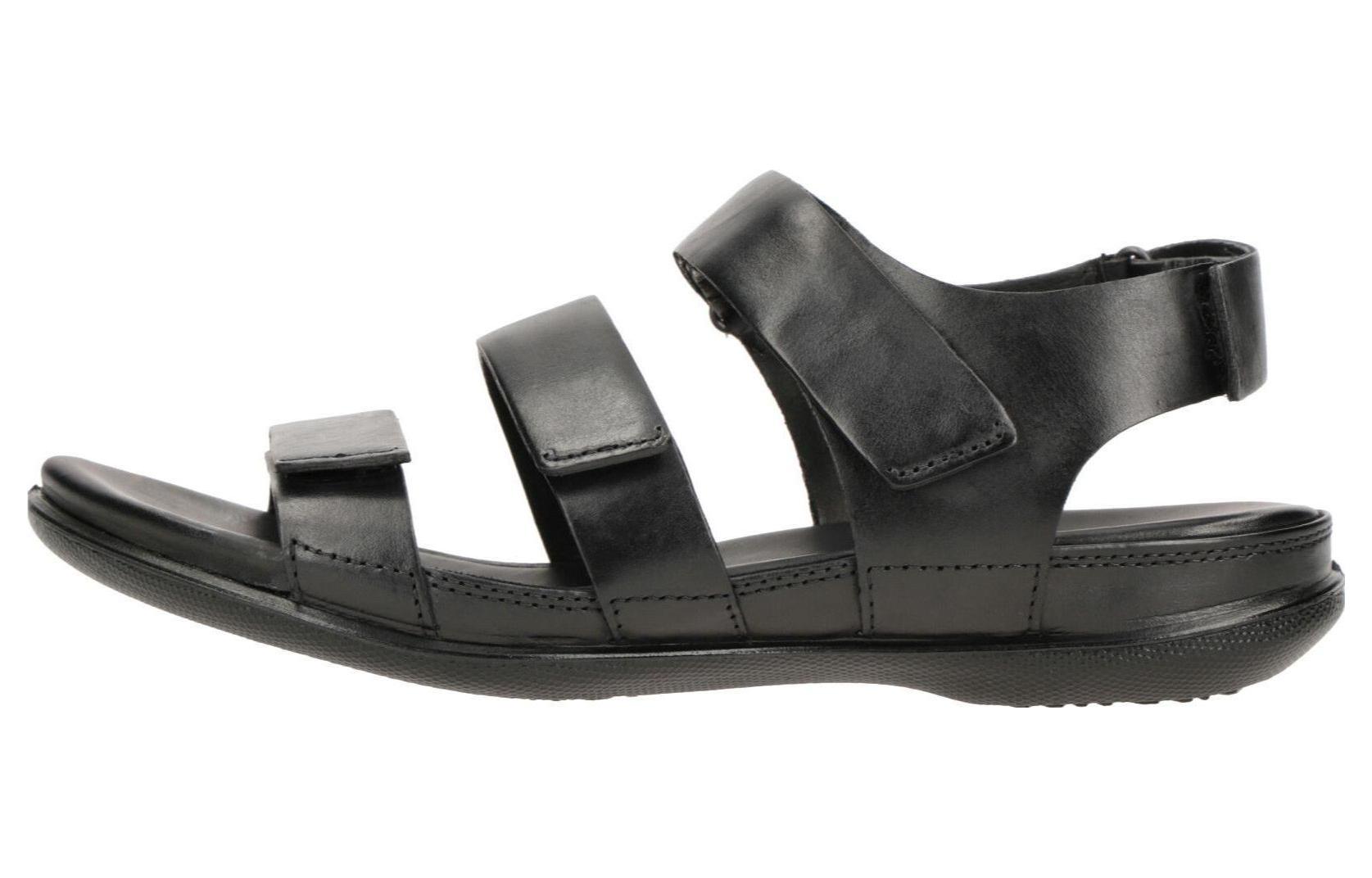 (Women) ECCO Leather Comfort Casual Sandal 'Black Beach' 24394302001