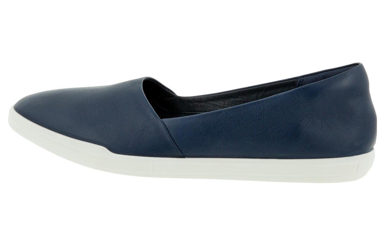 (Women) ECCO Leather Flat 'Deep Navy' 20860301038