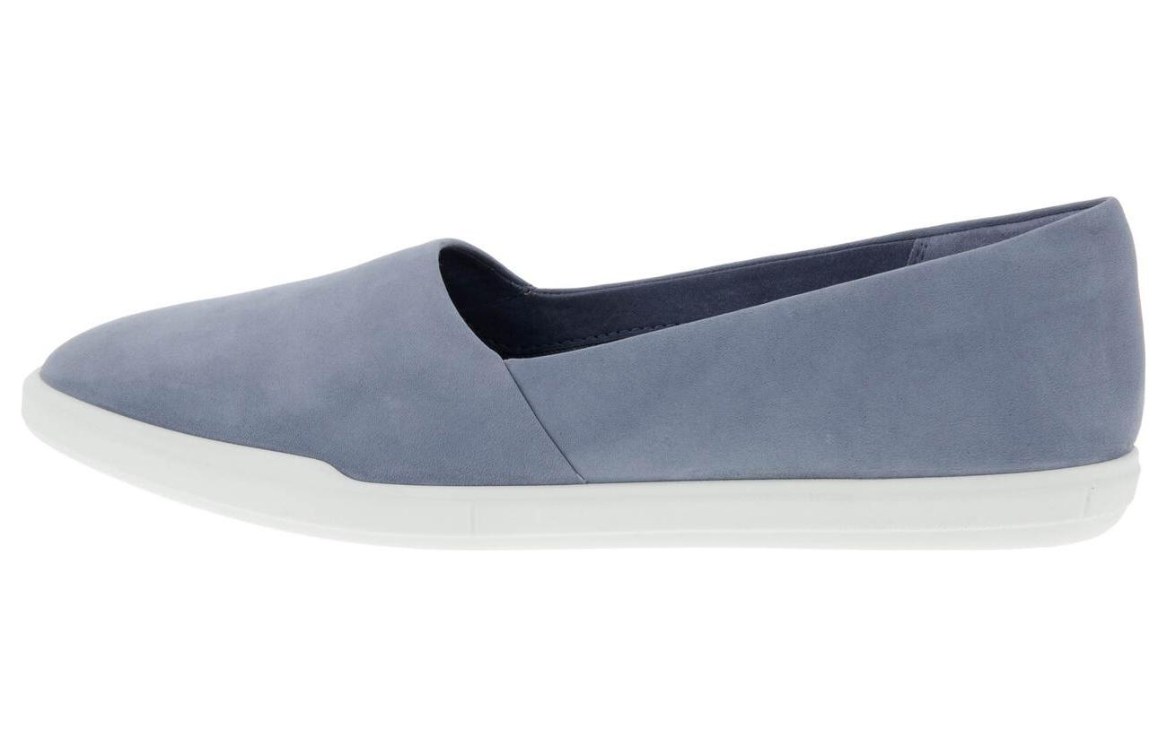 (W) ECCO Leather Flat 'Meng Meng Blue'