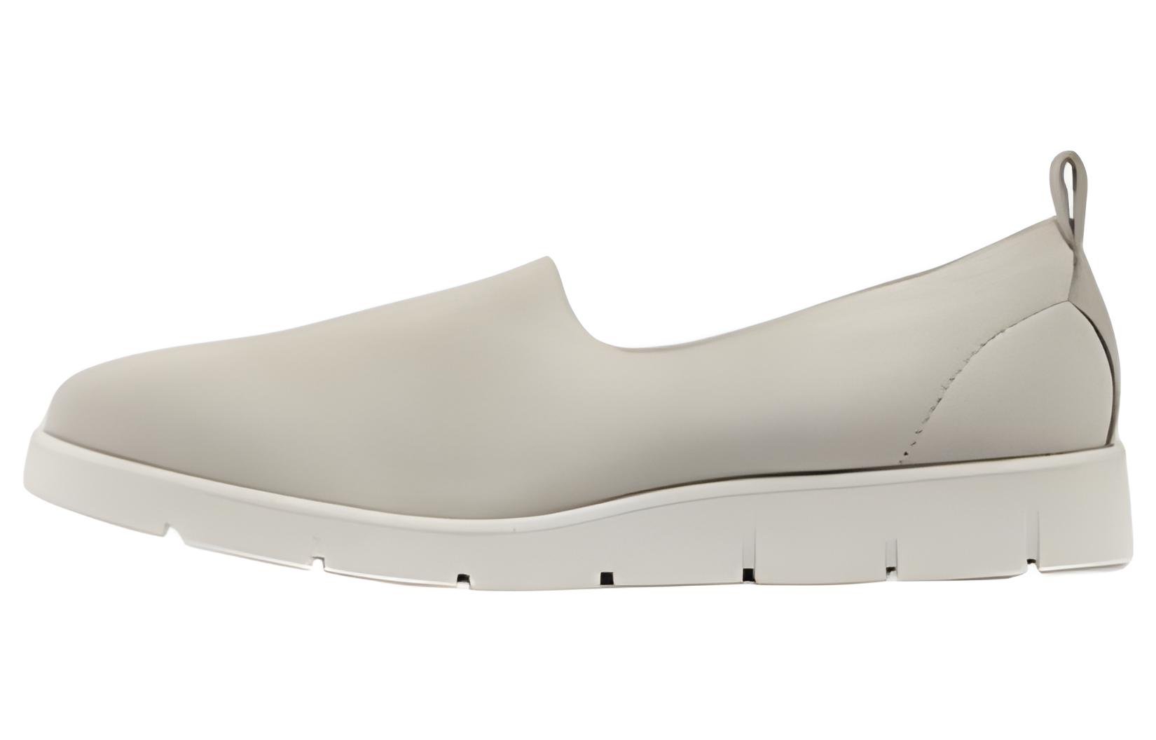 (Women) ECCO Leather Flat Casual Sneakers 'Grey Pink' 28207351812