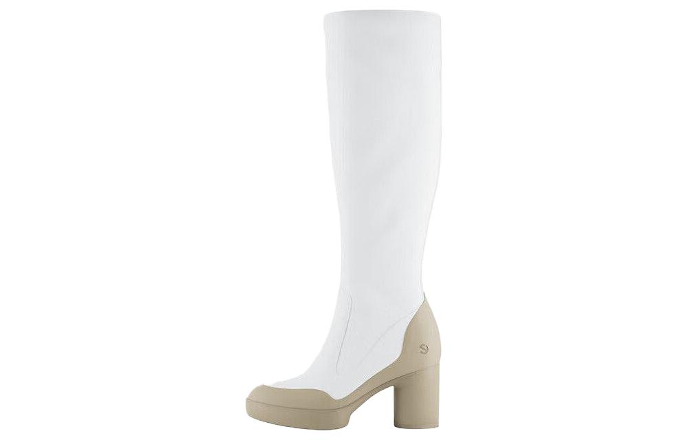 Buy ecco愛步 牛皮革 圓頭套穿舒適 高筒靴 女款 白色