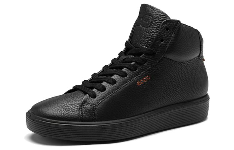 (Women) ECCO Leather High-Top Sneaker 'Black' 21922301001