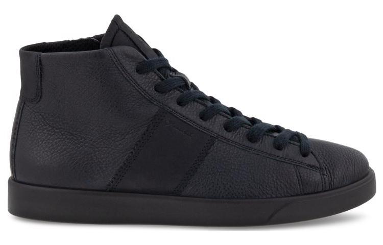 (W) ECCO Leather High-Top Sneaker 'Versatile CMFT Black' 圖 2