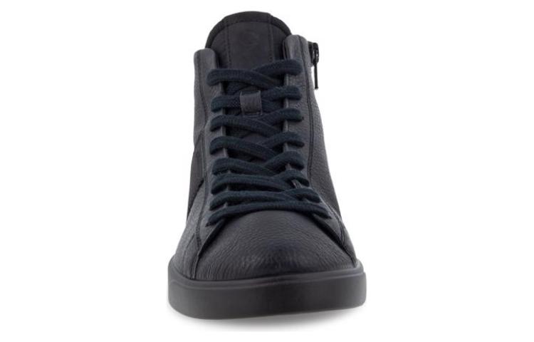 (W) ECCO Leather High-Top Sneaker 'Versatile CMFT Black' 圖 3