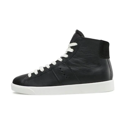 (W) ECCO Leather High-Top Sneakers 'Black'